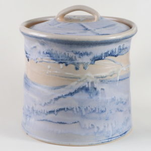 Blue Waves Bread Crock