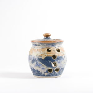 Blue Waves Garlic Jar